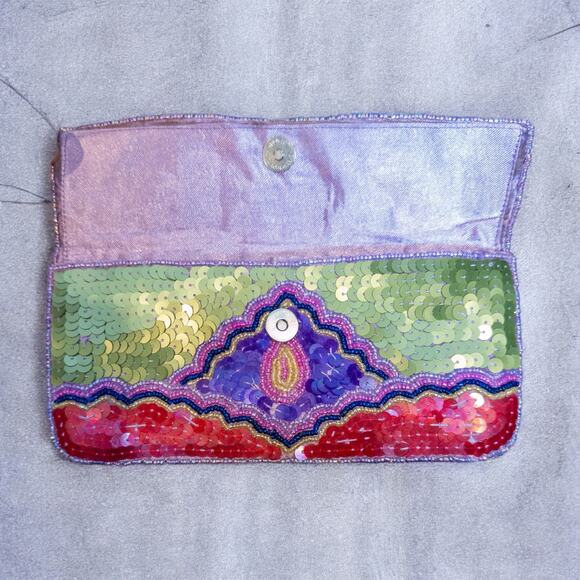 Vintage Y2K Arden B Sequin Multicolor Wallet - Picture 3 of 5